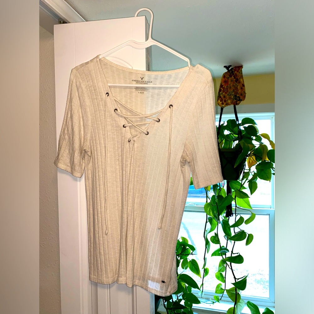 Size L- Women’s Laced White Top